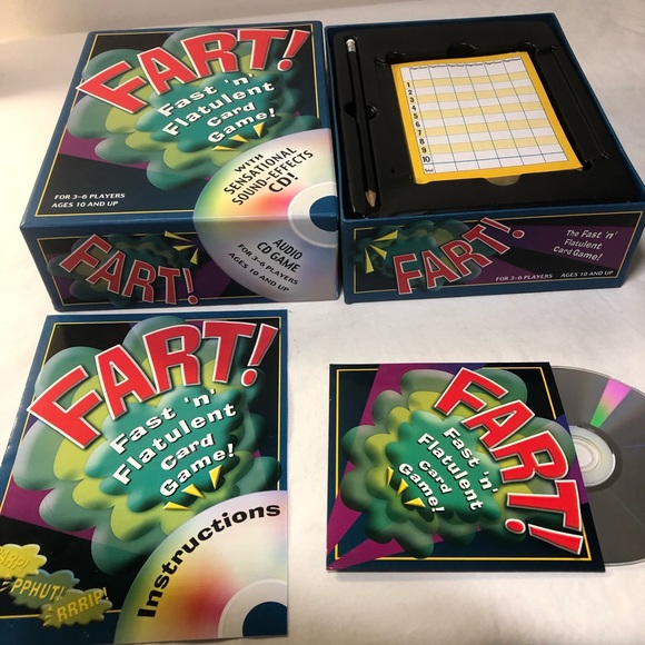 Fart!  Fast ‘n’ Flatulent Card Game with Sound Effects CD 3-6 Players 10 And Up - Picture 7 of 12